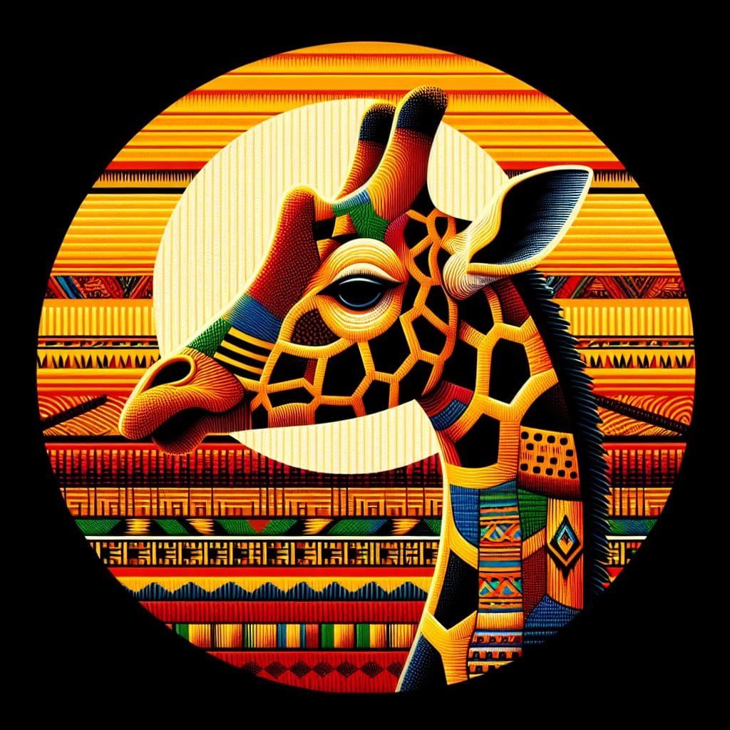 Giraffe - African Kente Cloth
