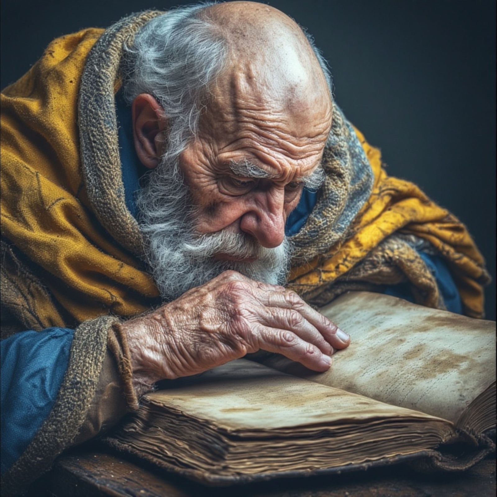 A portrait of an elderly man