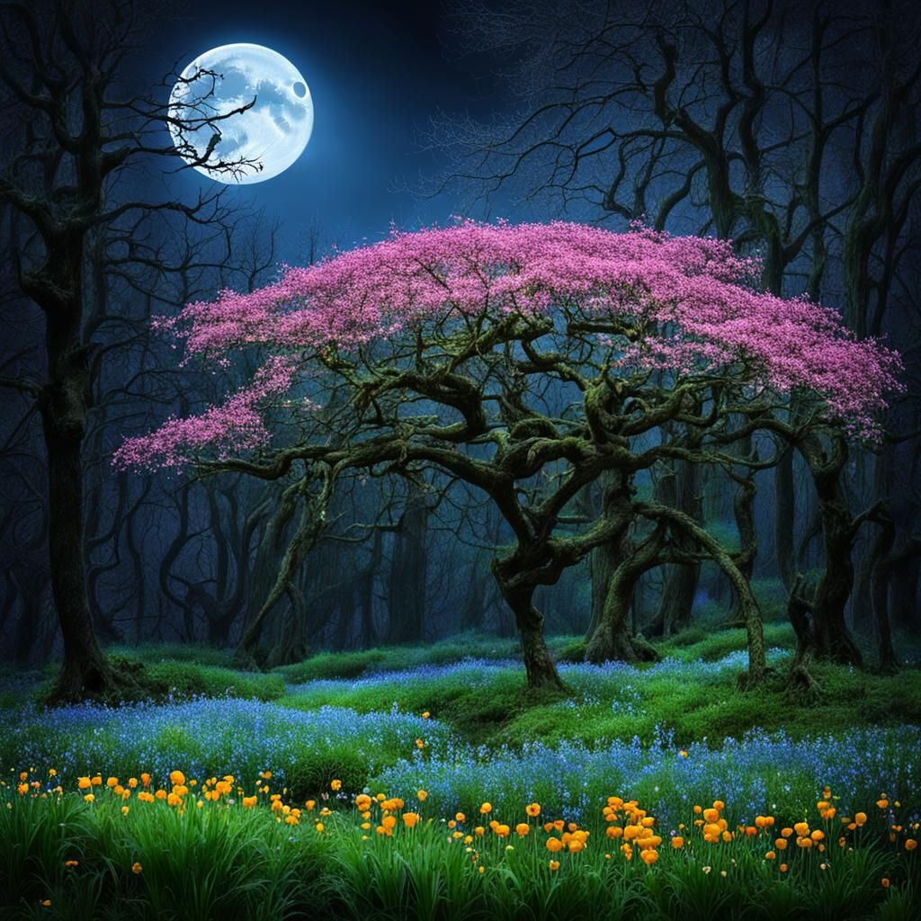 Mystical Fairy Tale Forest with Fairies