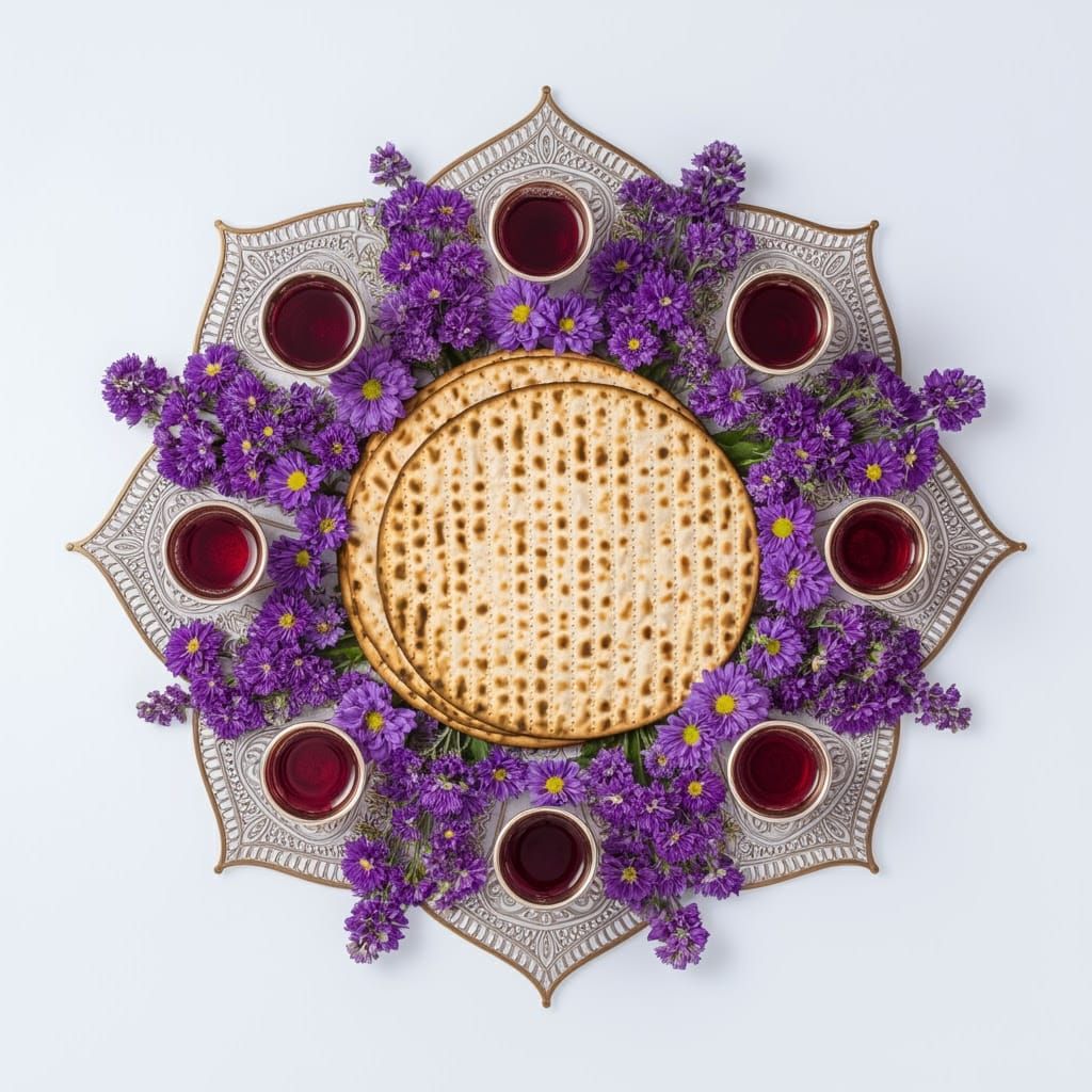 Vibrant Spring Celebration in Violet and Gold