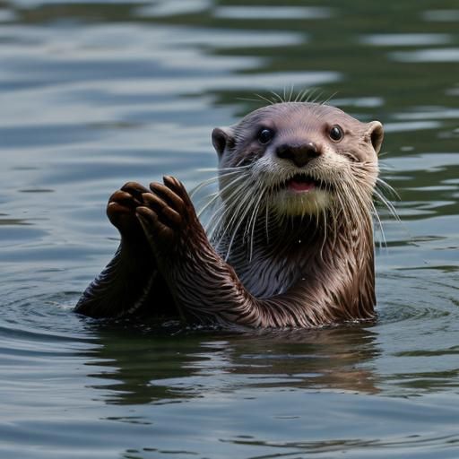 Otter playing