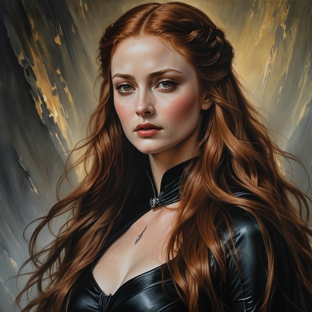 close up of beautiful Sansa Stark - AI Generated Artwork - NightCafe ...