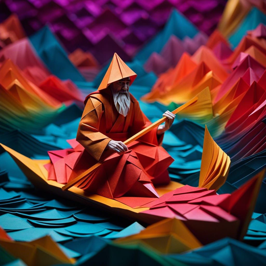 Origami Sensei on a Small River Boat  by @Ministress