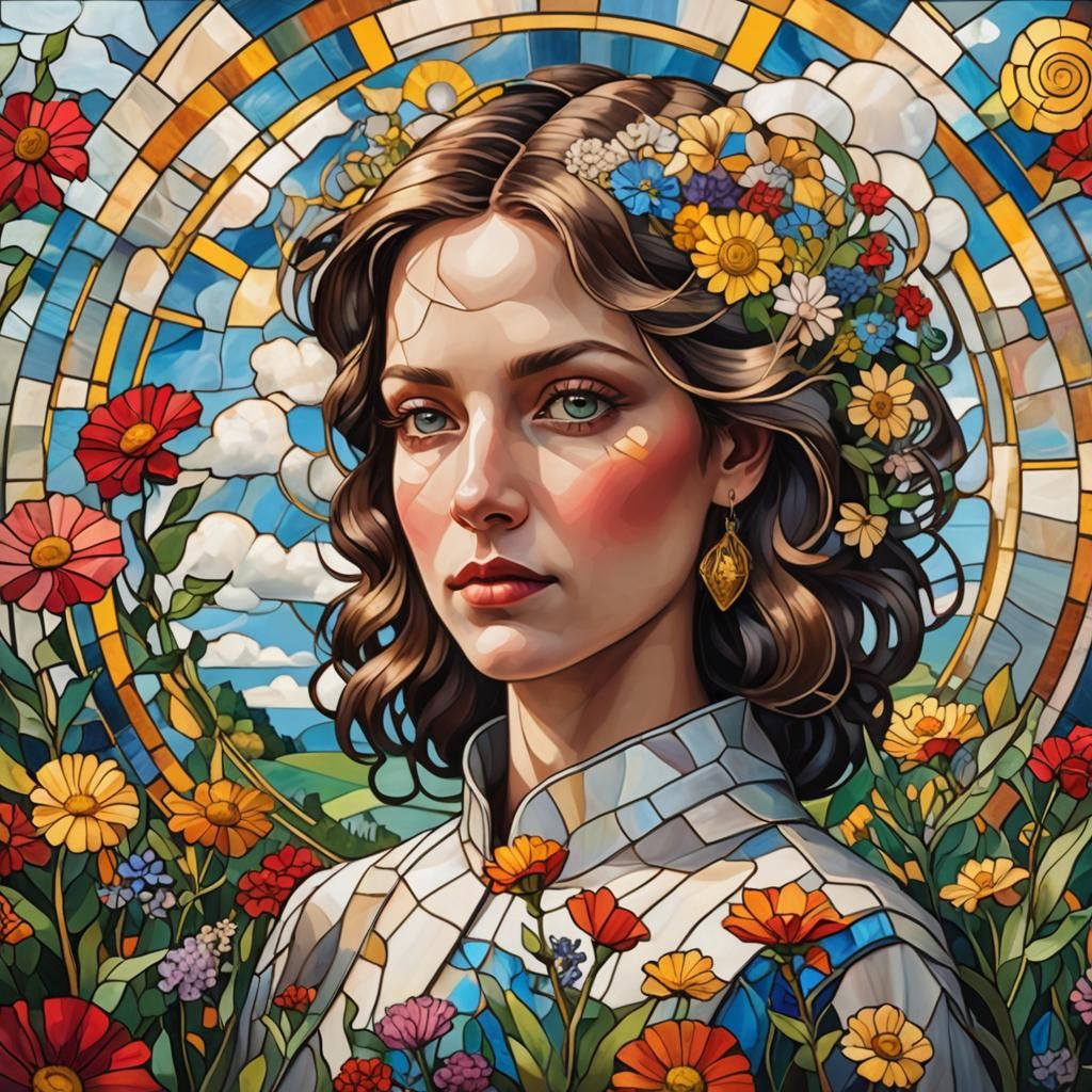 Stained glass portrait