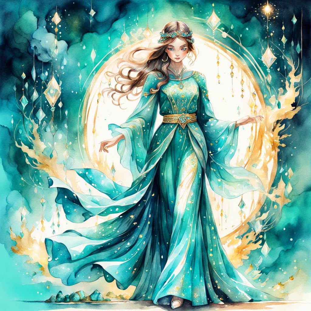 lady in a turquoise   by @NiceFox