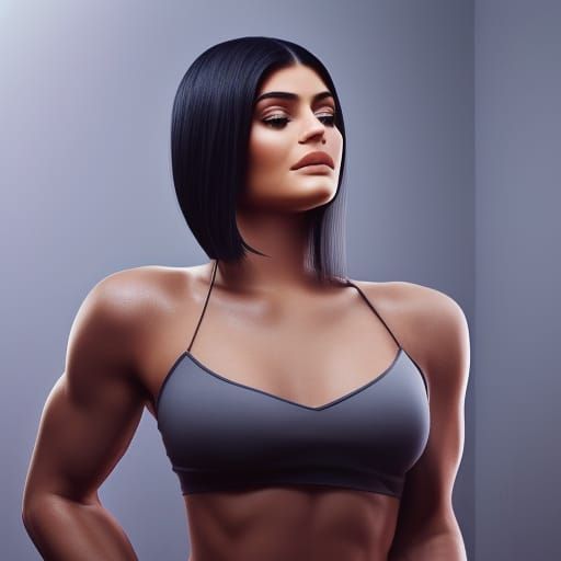 kylie jenner athletic body AI Generated Artwork NightCafe Creator