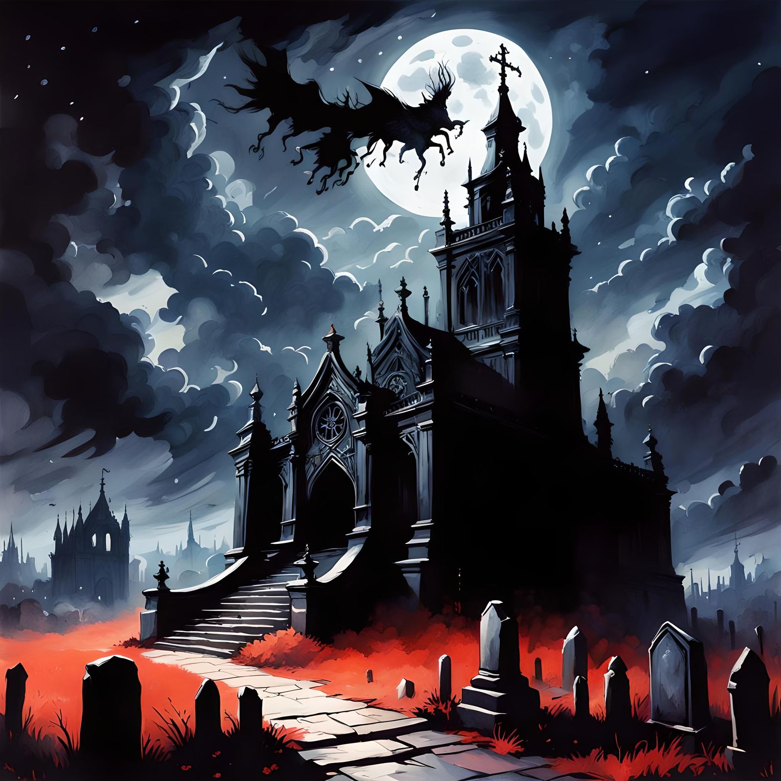 Another man's grave gothic art mysterious thunderstorm twili...