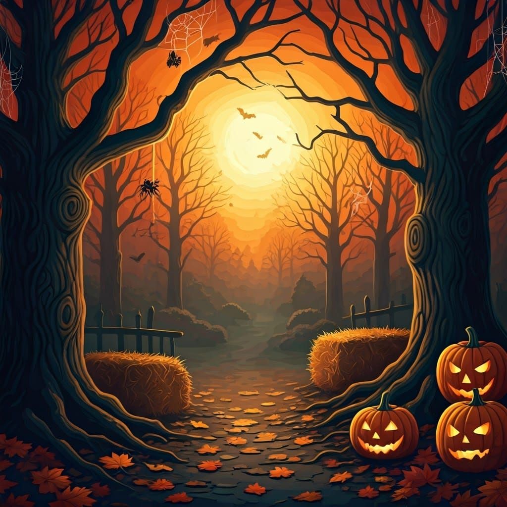 haunted October night highlights on the  Halloween + fall elements
autumn themes