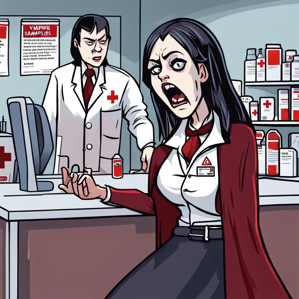 Vampire Karen is not happy that the blood donation clinic doesn’t give out free samples, complains to ...  by @rteodo