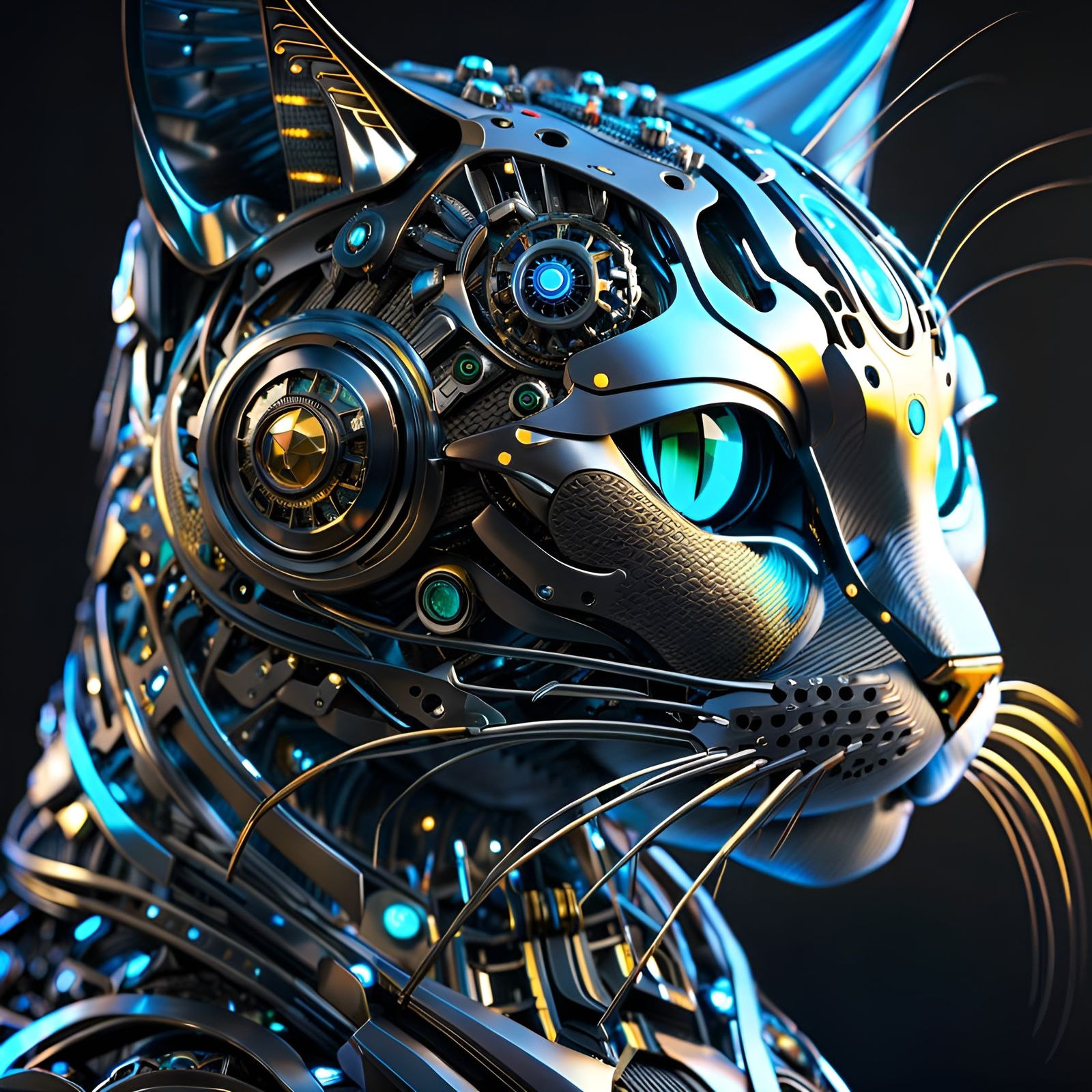 Robot cat 🤖🐱  by @KitsuneGirl