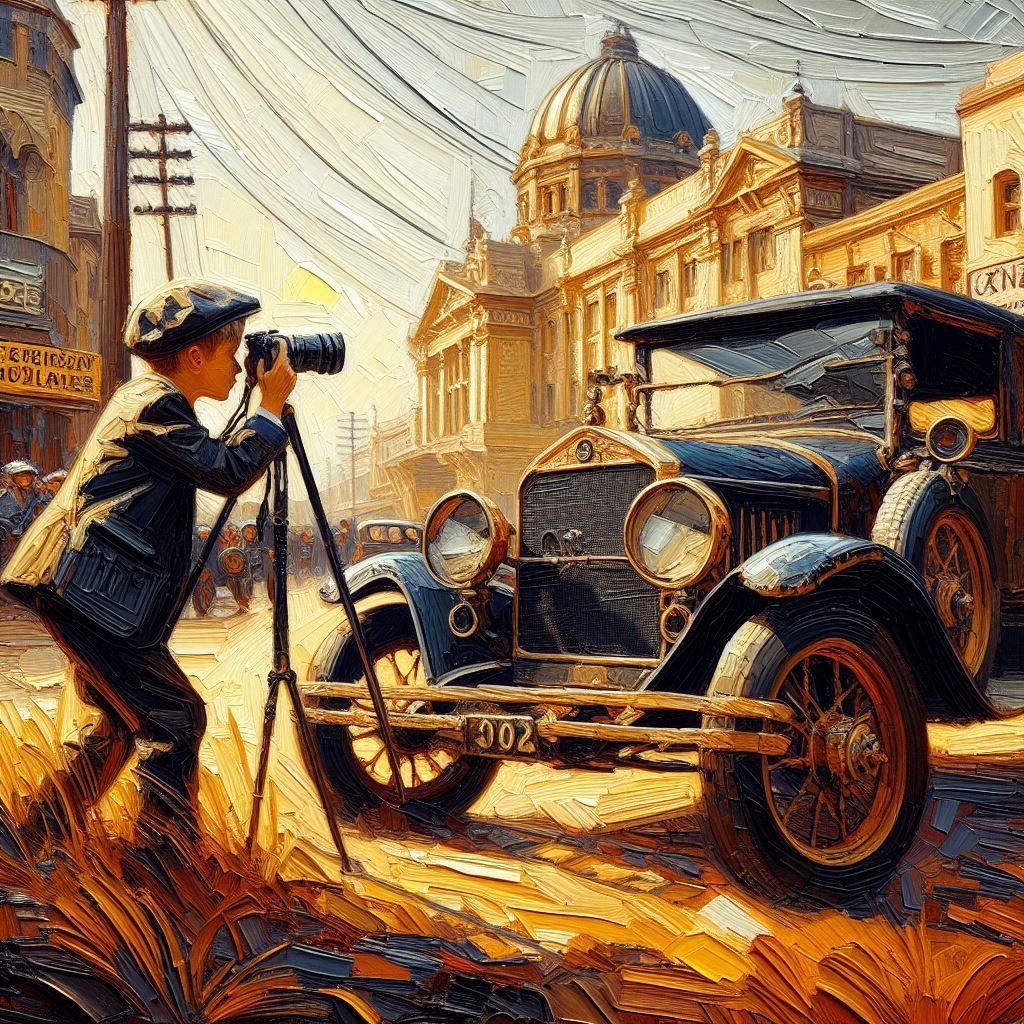 Young reporter - impasto painting   by @Csf