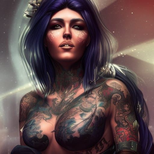Beautiful tattooed  lady