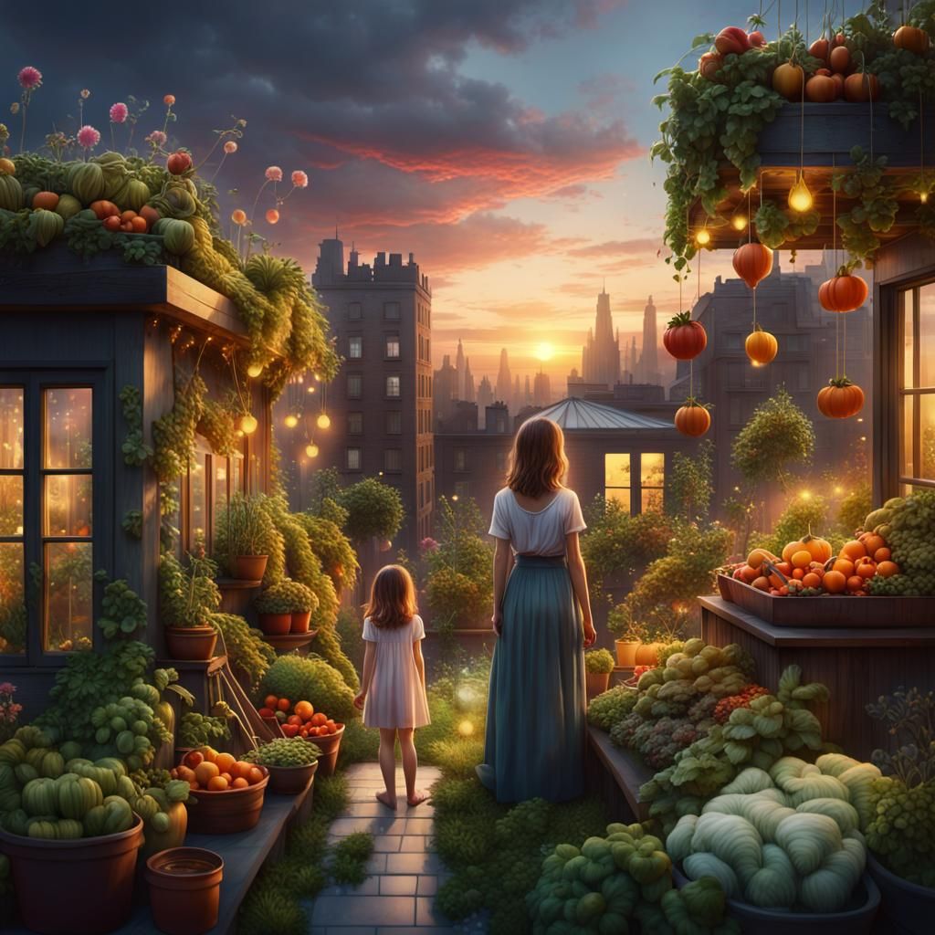 Sunset gardening  by @Arisiin