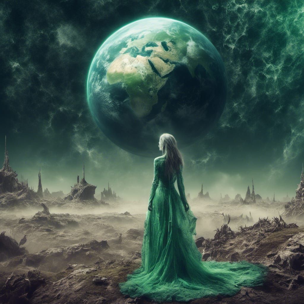 <lora:Macabre:1.0> Extraterrestrial goddess IS Looking at  a...