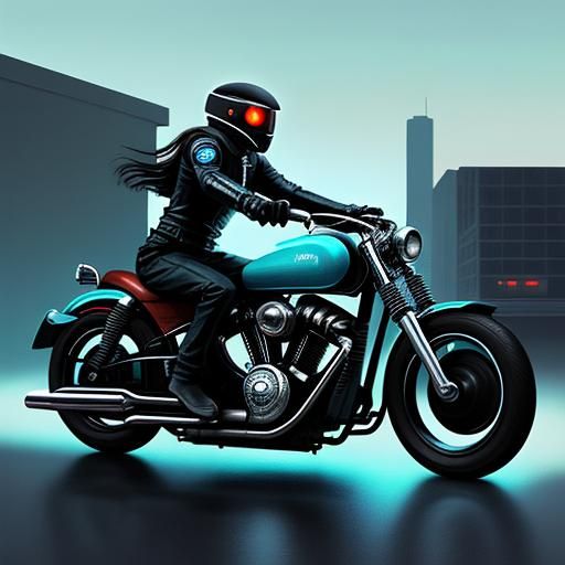 Retro future art, motorcycle