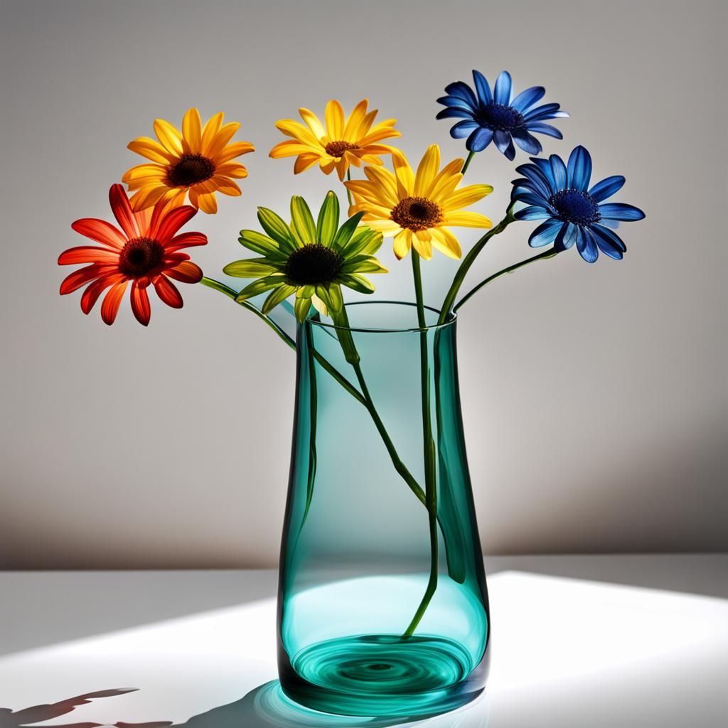 sun glass flower vase