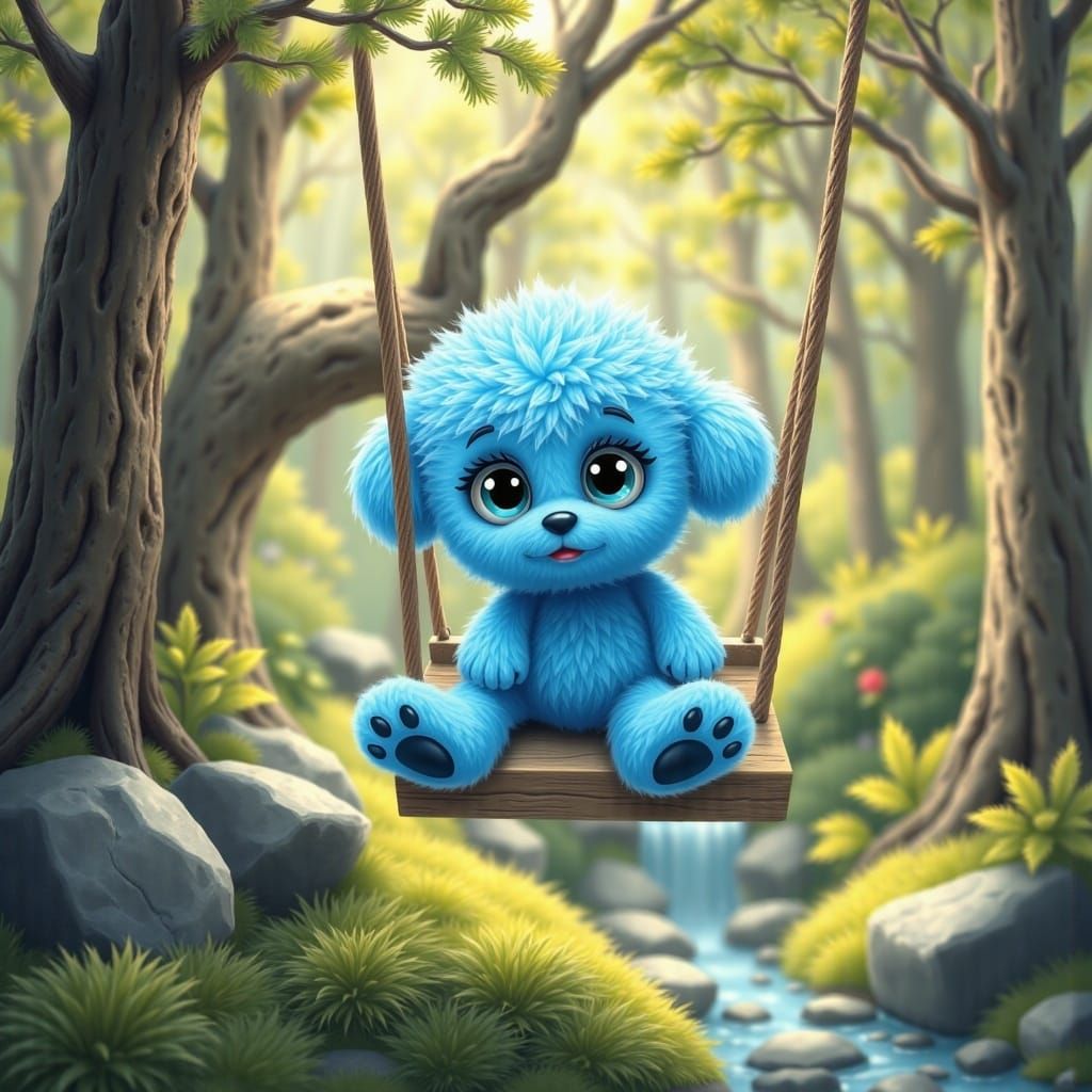 light blue fluffledufferdoodle