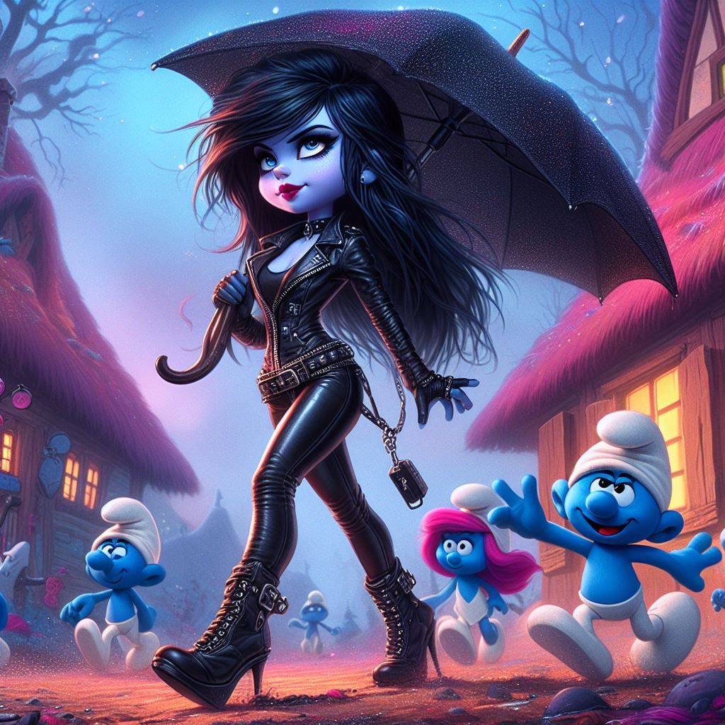 A goth smurfette or... - AI Generated Artwork - NightCafe Creator