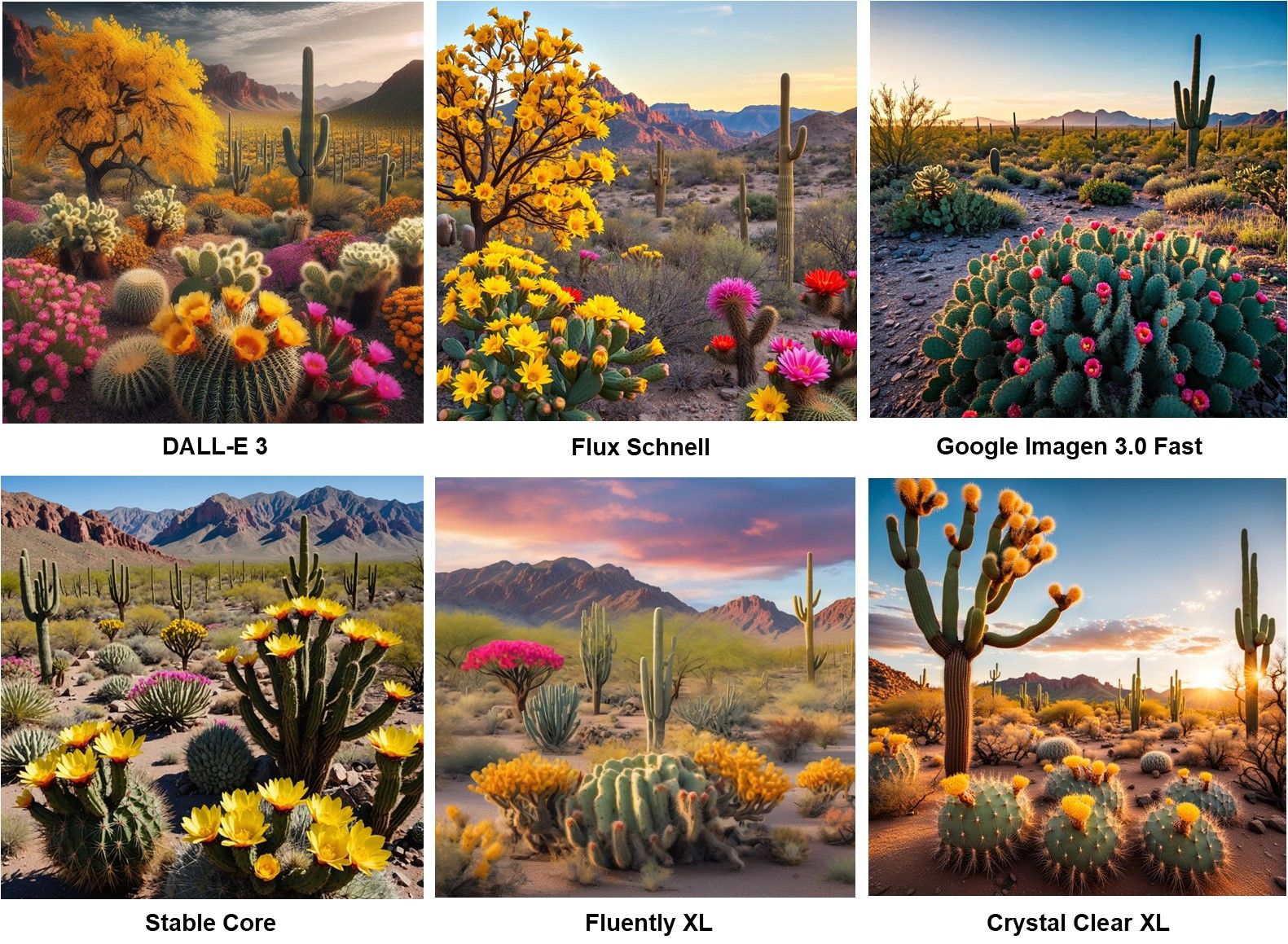 Desert in Bloom - Rendering Comparison With Different Models