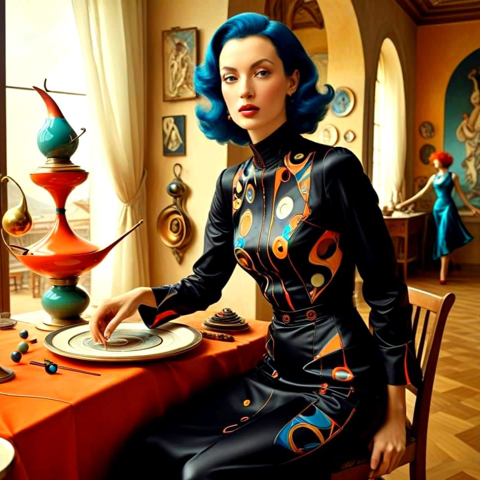 Surreal Retrofuturistic Ladies in Multidimensional Dance