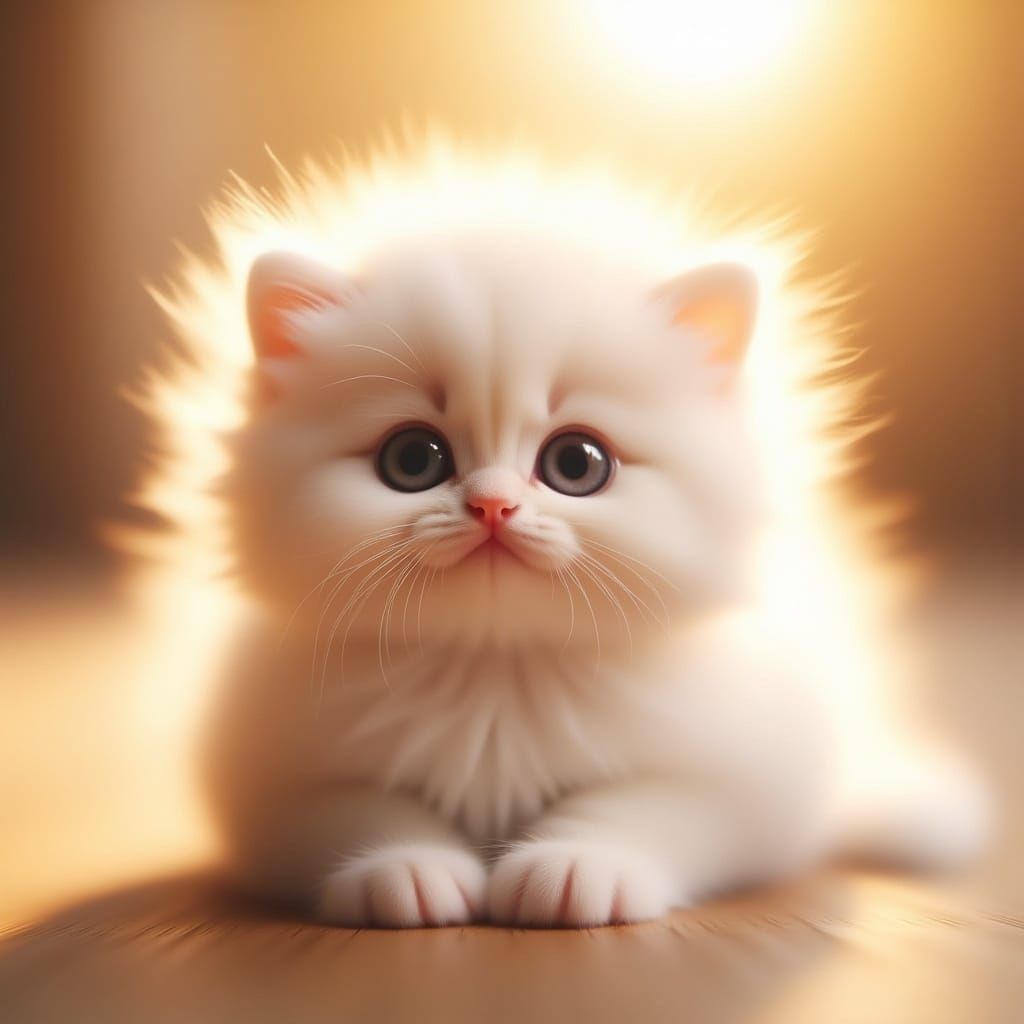  <lora:Soft Coffee:1.0> An absolutely adorable white fluffy kitten detailed fur (realistic)  