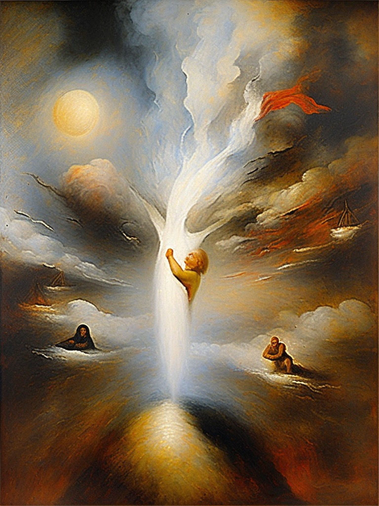 Climbing the cosmic tree of life to retrieve a red cape