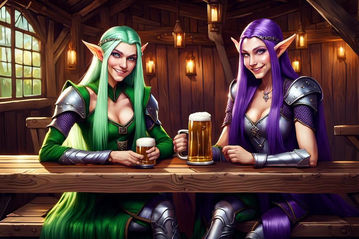 Green and Purple Drinking