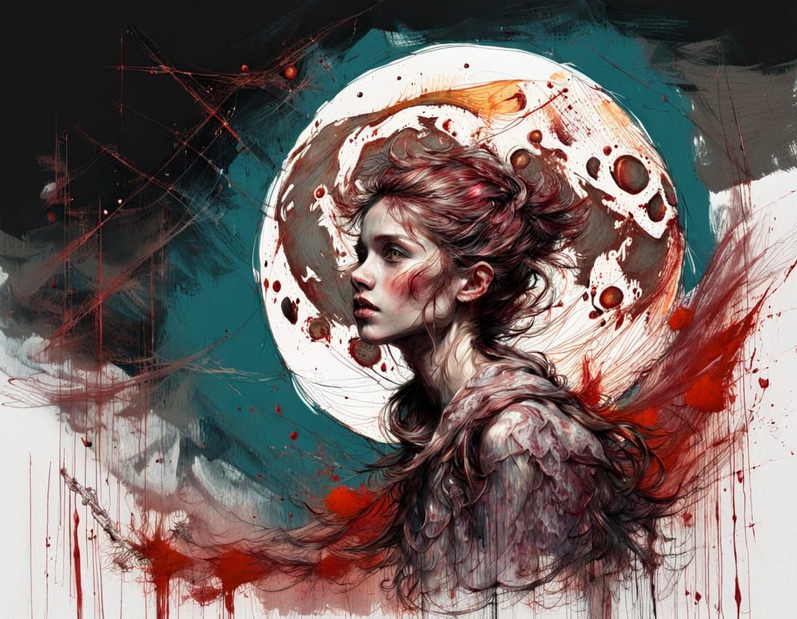 Massive Bloody Moon, Carne Griffiths  by @AlsoEddy