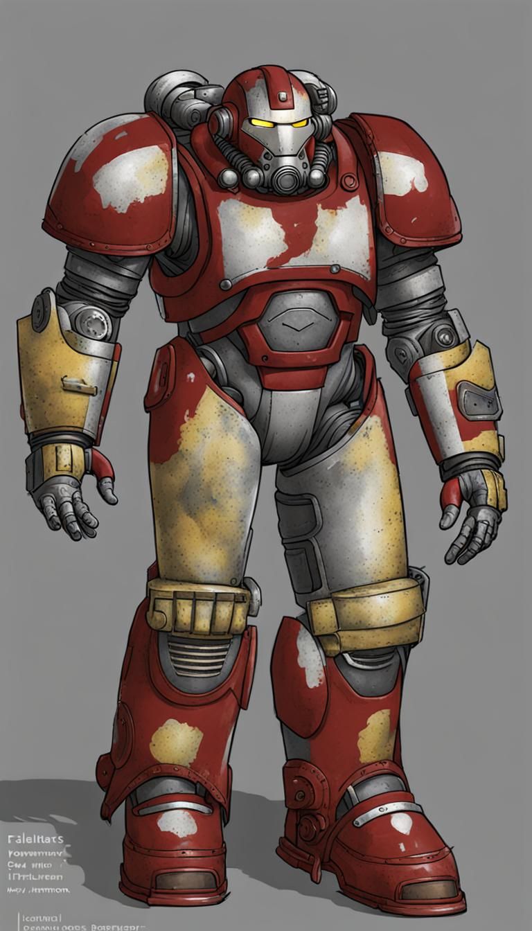 Fallout powerarmor with Ironman's color patterns