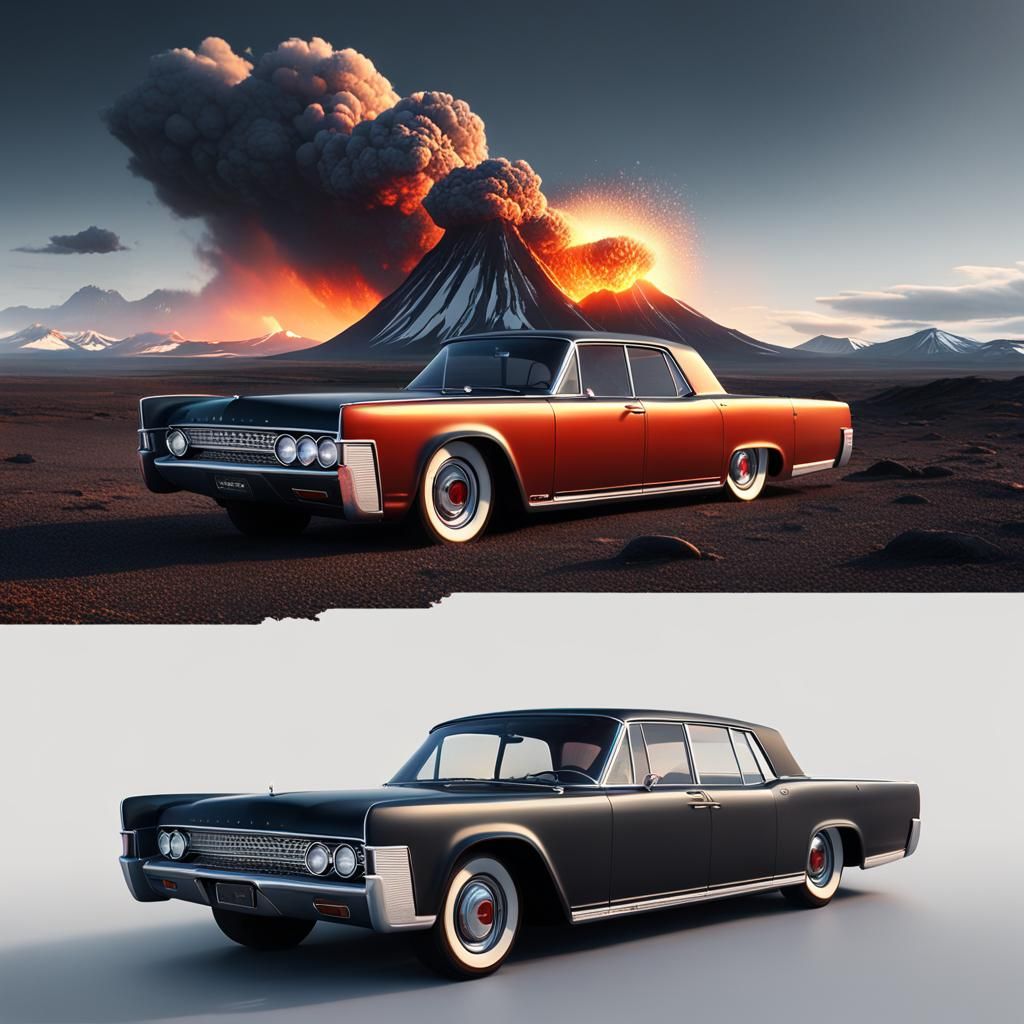 1963 Lincoln Continental huge tires off road roof rack preru...