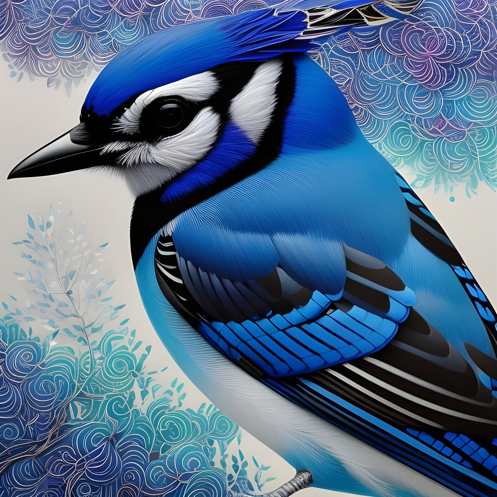 Beautiful Blue Jay - AI Generated Artwork - NightCafe Creator