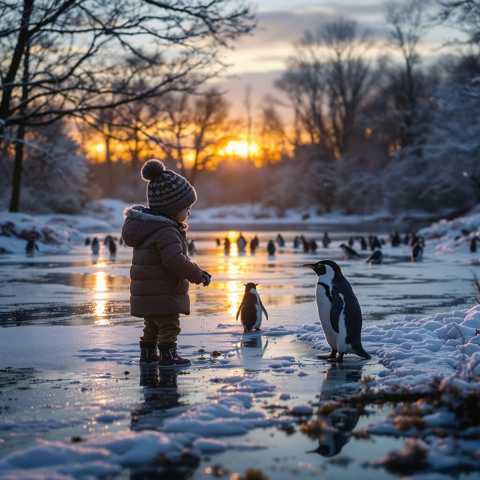 Penguins and kids...  by @NadjaAI