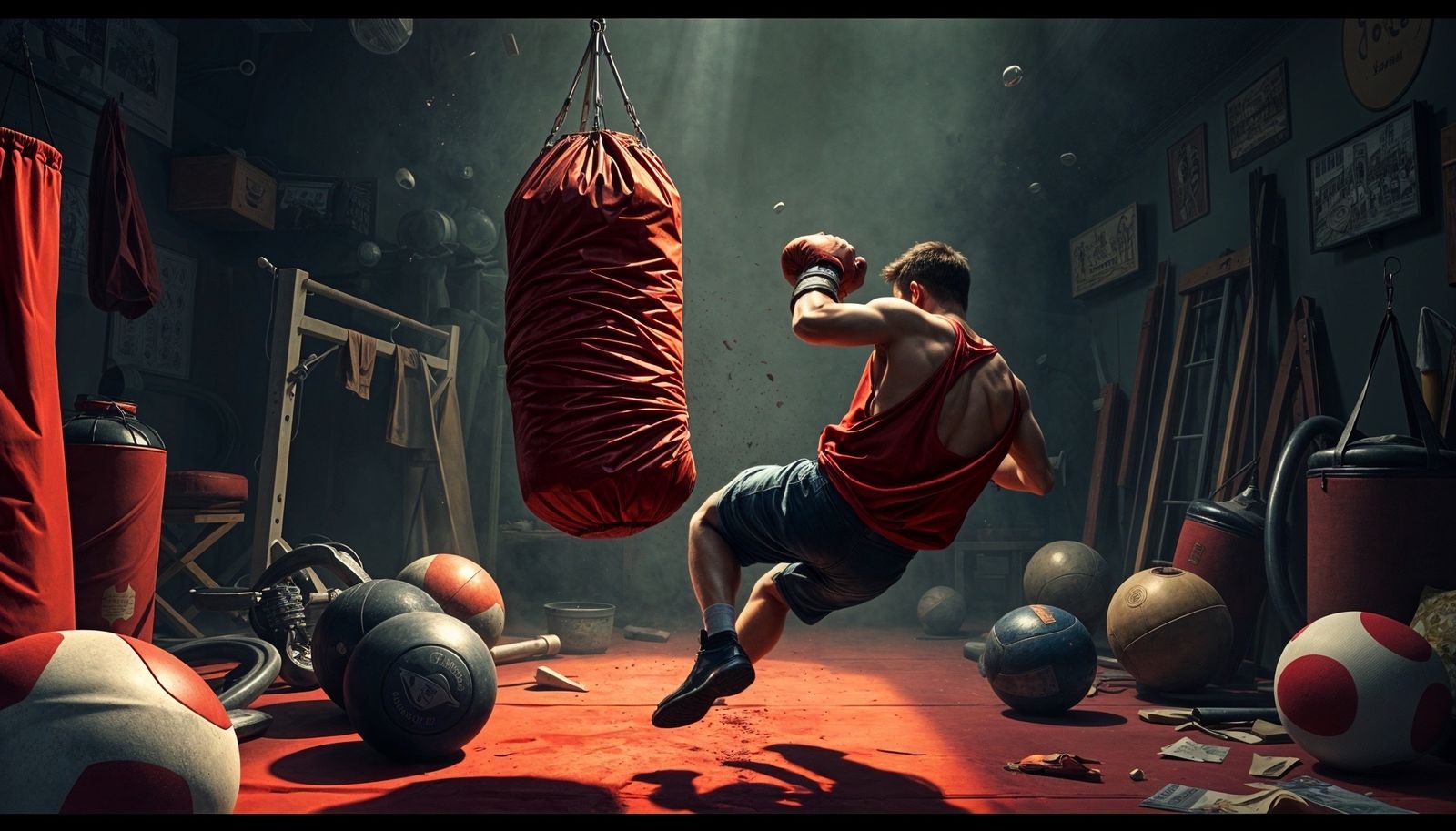 Beware the heavy bag. He hit it hard it hit back harder.