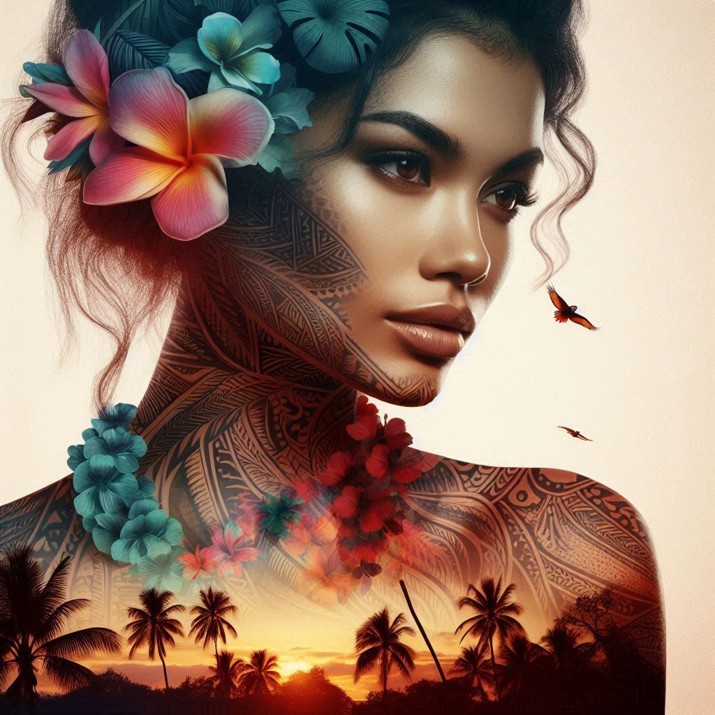 Polynesian Woman Double Exposure (1)