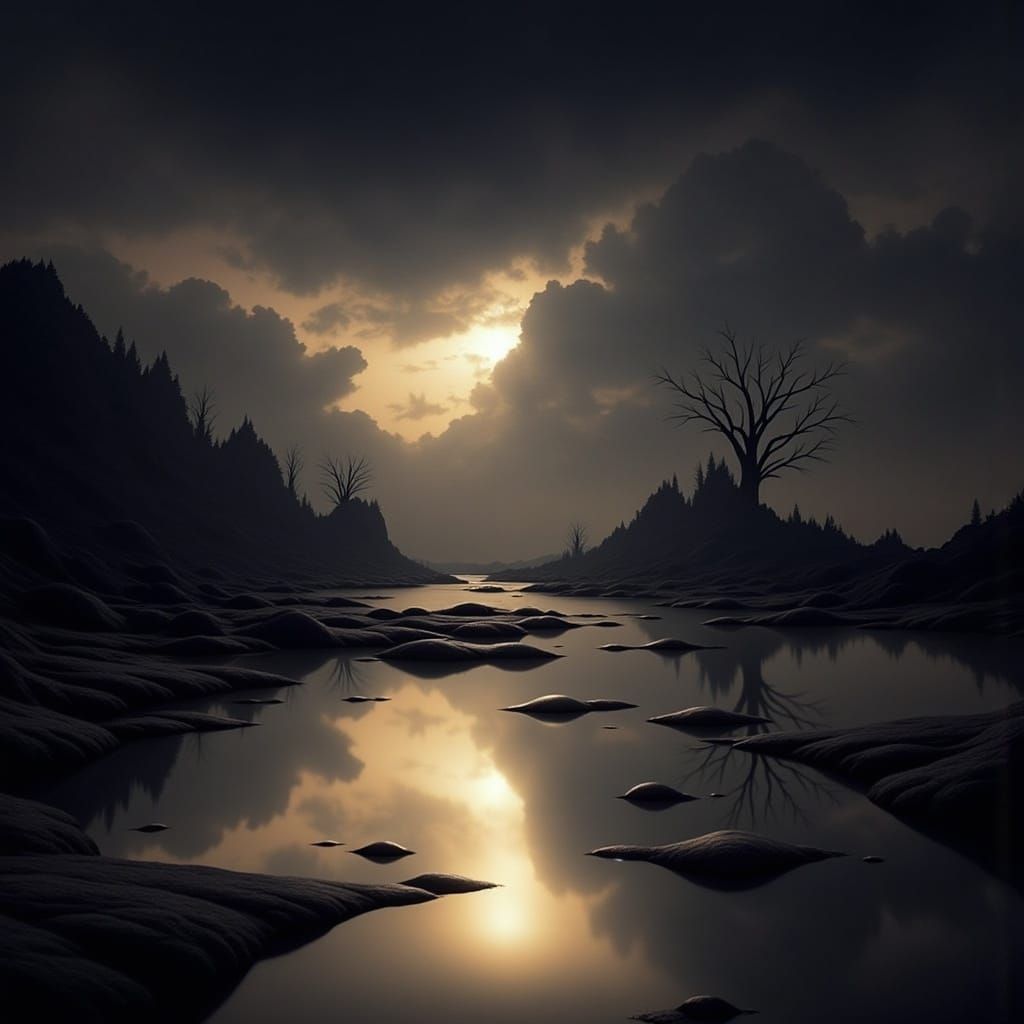 A hyperdetailed uncanny image depicting the concept of "As Above, So Below". <lora:Beautiful Horrors:1.0> 