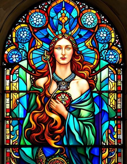 symmetric, centered beautiful_gorgeous_whimsical Stained Glass window ...