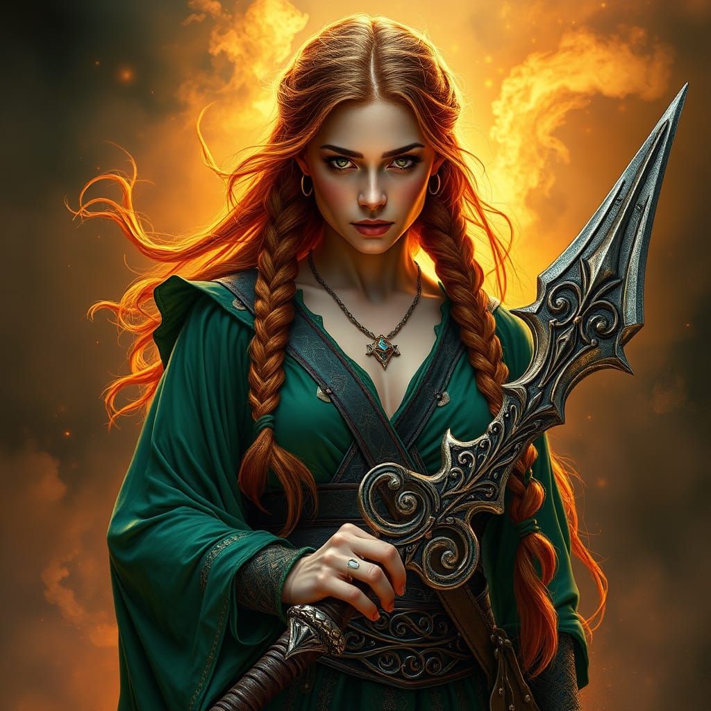 Celtic Goddess of Strength in Photorealistic Splendor