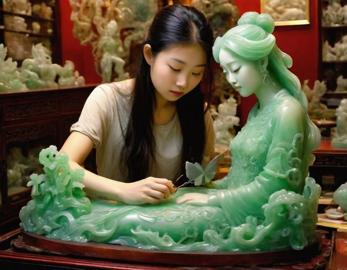 CARVING A JADE BEAUTY  by @Asian Badass 