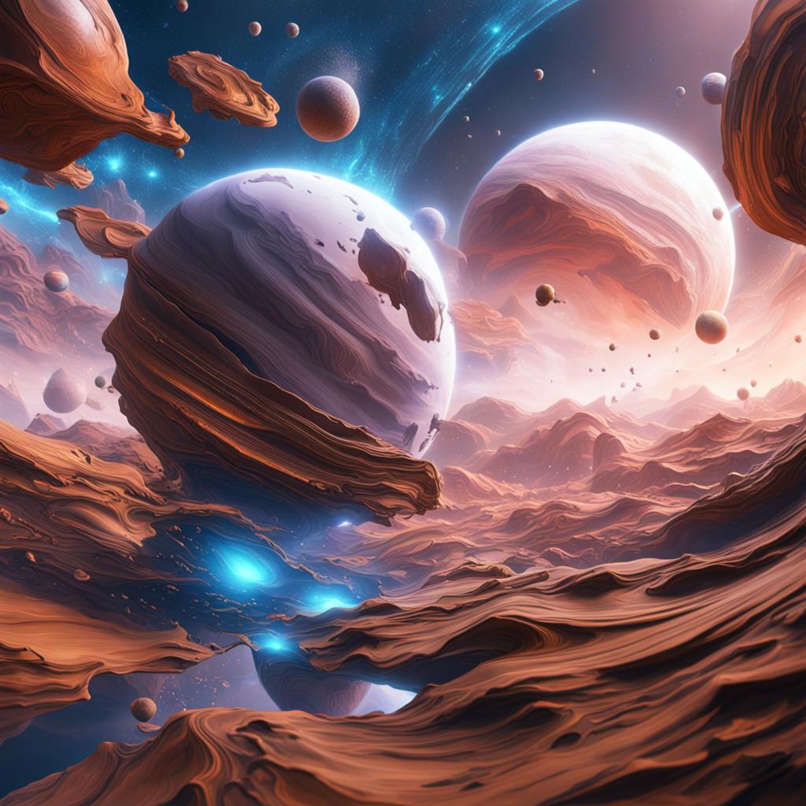 Brown lamination in abstract space AI Generated Artwork NightCafe