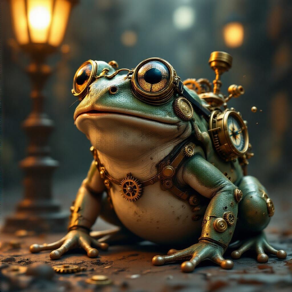 For @Vampire_Vixen. Her lovely steampunk frog animated.