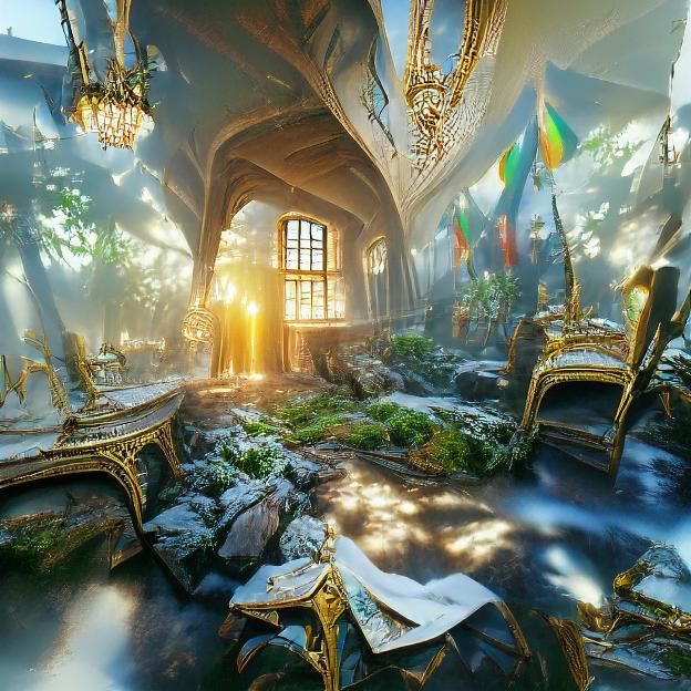 Fantasy Elven royal Palace artwork beautiful concept art CryEngine