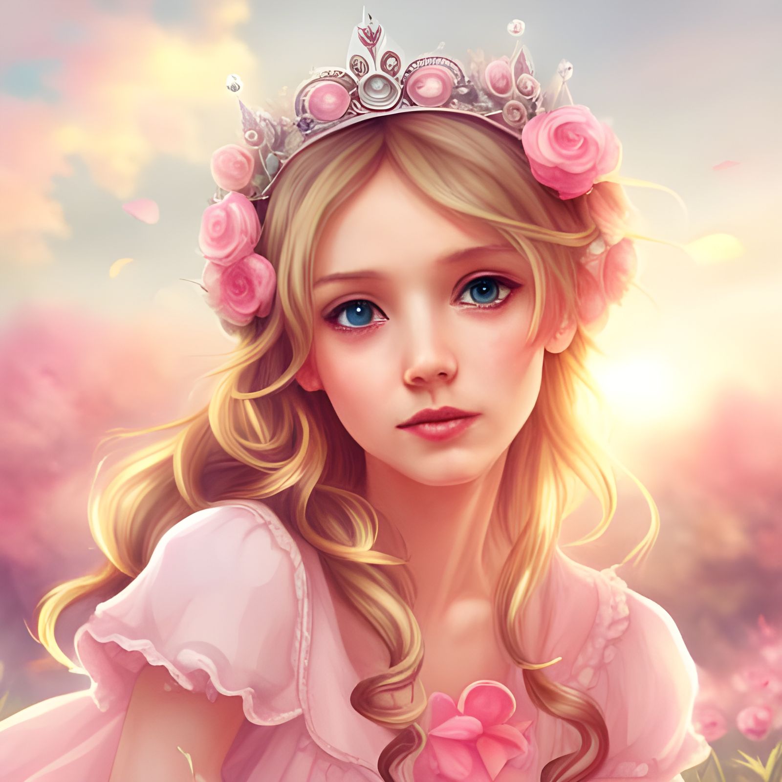 Girl with Tiara and Flowers  by @SAS