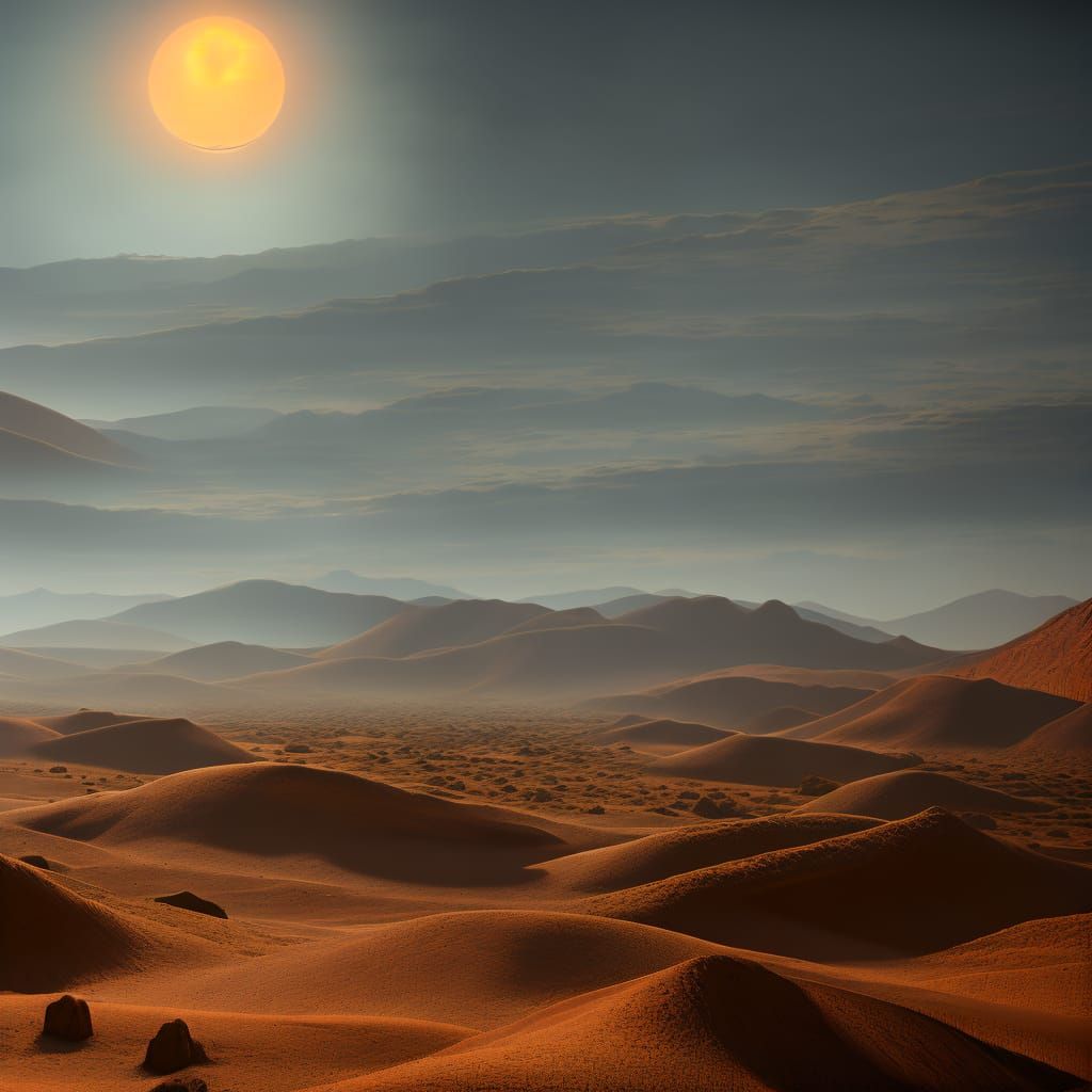 Desert Sunset Matte Painting in Deep Color