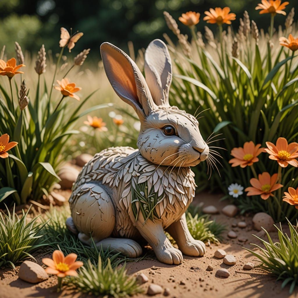 Clay Sculpted Rabbit