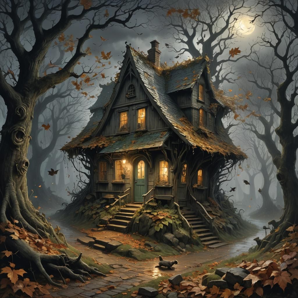 The Spooky House - AI Generated Artwork - NightCafe Creator