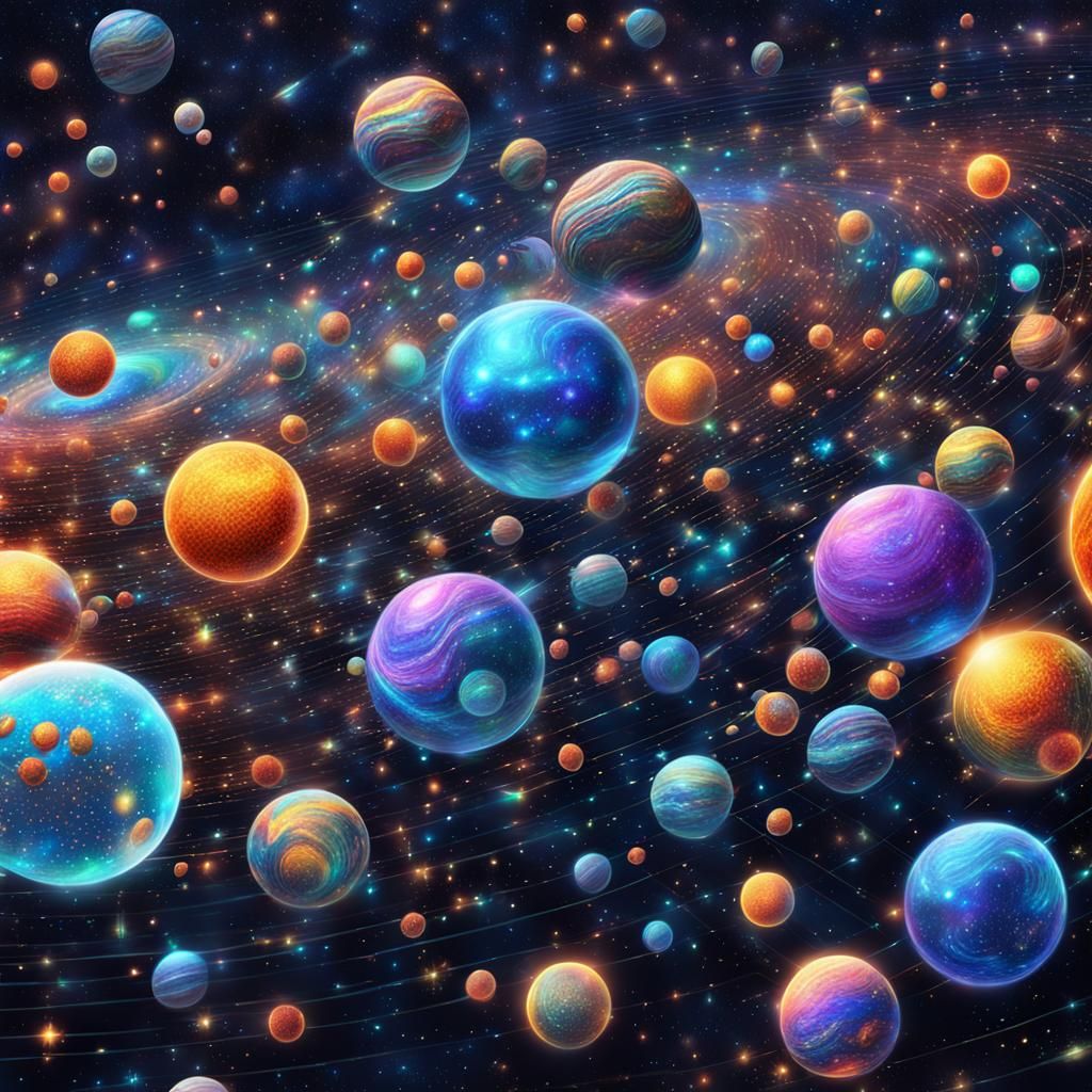 billions of balls glowing in space