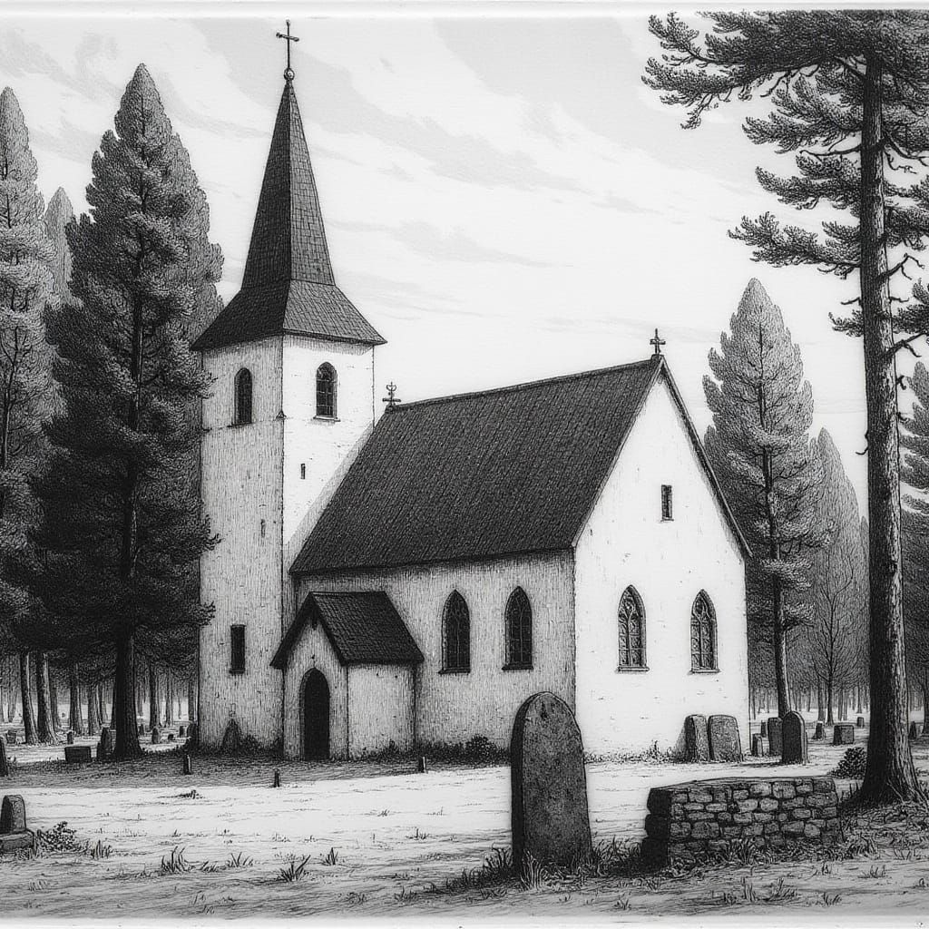 <lora:Erik Olsson 2:1.0> Church and cemetery