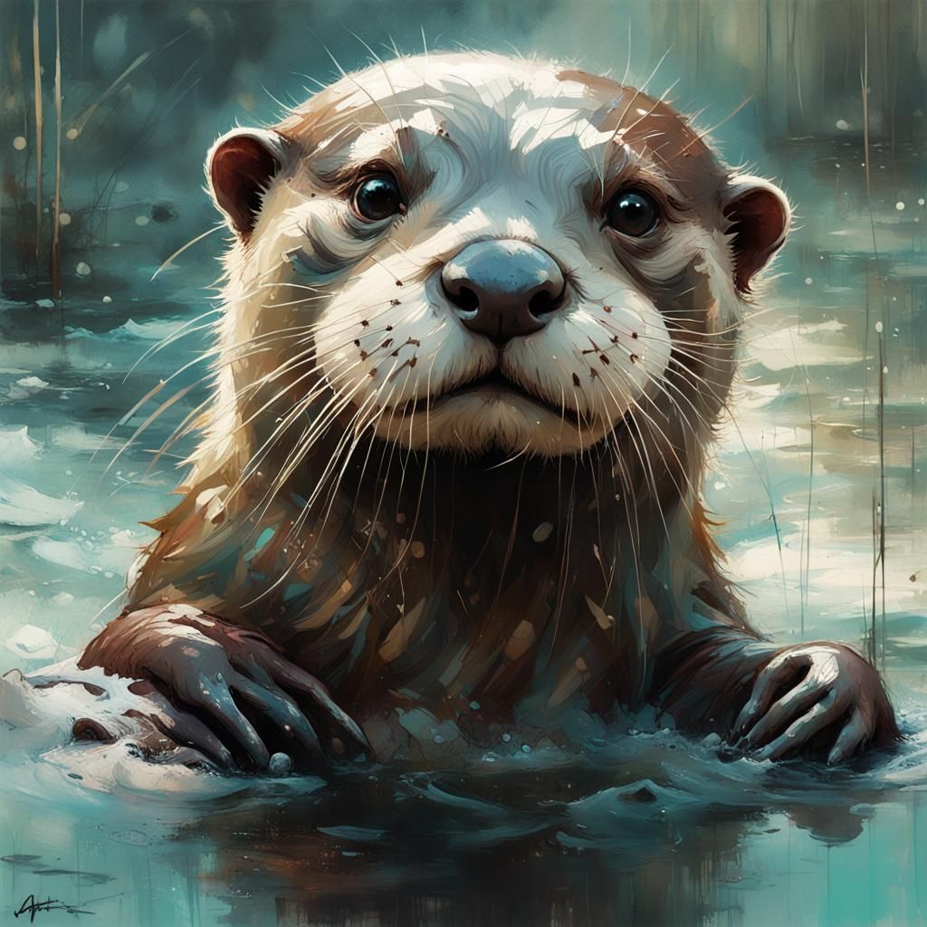 Sad Otter - AI Generated Artwork - NightCafe Creator