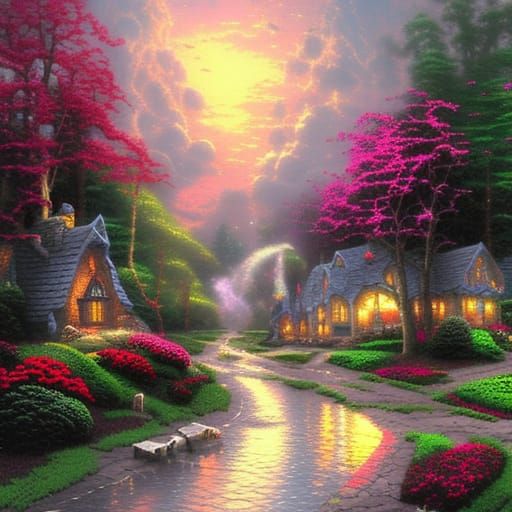 Death By Thomas Kinkade AI Generated Artwork NightCafe Creator   1xD0JKgwi9MRS3F1nt3v  1  E8asb 