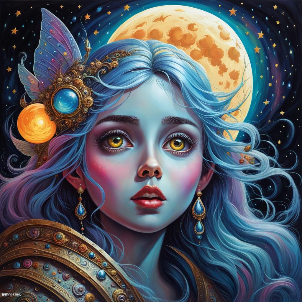 The Moon Girl Ai Generated Artwork Nightcafe Creator 